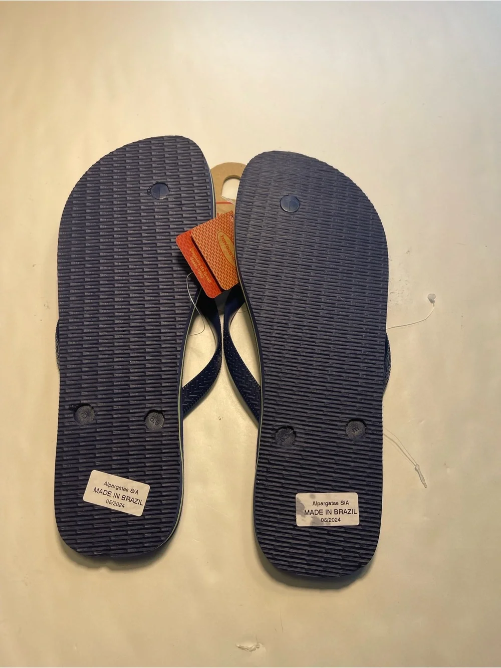 Havaianas Flip Flops Brazilian Flag Beach Summer Sandals Dark blue Men’s 13 New